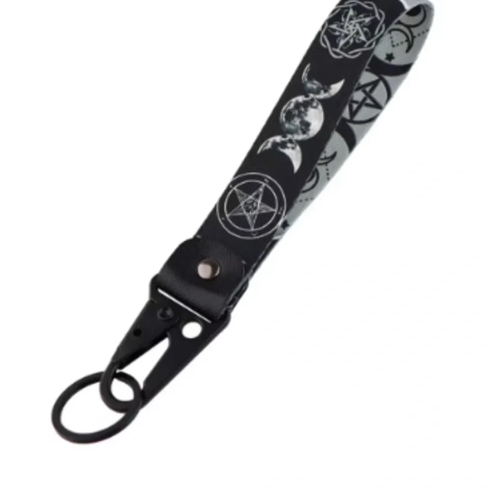 Moon Phase Black Celestial Keychain